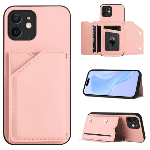 Skin Feel Four Card Slots Phone Case with Wrist Strap, For iPhone 12 mini, For iPhone 11 Pro Max, For iPhone 11, For iPhone 11 Pro, For iPhone X / XS, For iPhone XR, For iPhone XS Max, For iPhone 7 Plus / 8 Plus