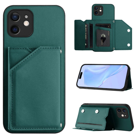 Skin Feel Four Card Slots Phone Case with Wrist Strap, For iPhone 12 mini, For iPhone 11 Pro Max, For iPhone 11, For iPhone 11 Pro, For iPhone X / XS, For iPhone XR, For iPhone XS Max, For iPhone 7 Plus / 8 Plus