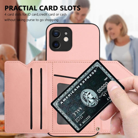 Skin Feel Four Card Slots Phone Case with Wrist Strap, For iPhone 12 mini, For iPhone 11 Pro Max, For iPhone 11, For iPhone 11 Pro, For iPhone X / XS, For iPhone XR, For iPhone XS Max, For iPhone 7 Plus / 8 Plus