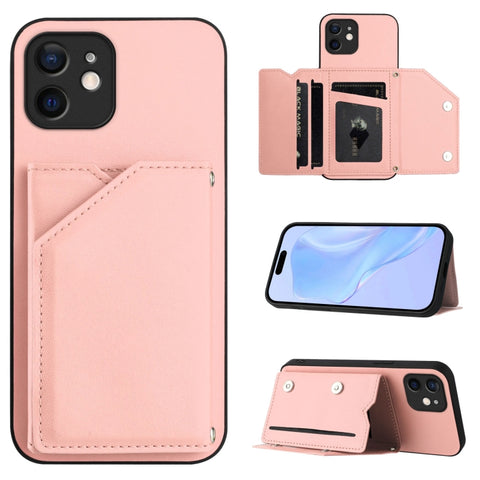 Skin Feel Four Card Slots Phone Case with Wrist Strap, For iPhone 12 mini, For iPhone 11 Pro Max, For iPhone 11, For iPhone 11 Pro, For iPhone X / XS, For iPhone XR, For iPhone XS Max, For iPhone 7 Plus / 8 Plus