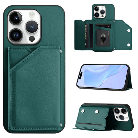 Skin Feel Four Card Slots Phone Case with Wrist Strap, For iPhone 18 Pro / 17 Pro, For iPhone 18 Pro Max / 17 Pro Max, For iPhone 17, For iPhone Air, For iPhone 16 Pro Max, For iPhone 16 Pro, For iPhone 16 Plus, For iPhone 16