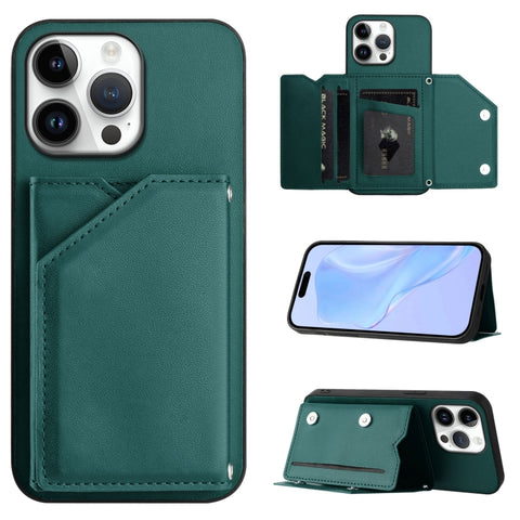 Skin Feel Four Card Slots Phone Case with Wrist Strap, For iPhone 18 Pro / 17 Pro, For iPhone 18 Pro Max / 17 Pro Max, For iPhone 17, For iPhone Air, For iPhone 16 Pro Max, For iPhone 16 Pro, For iPhone 16 Plus, For iPhone 16