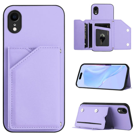 Skin Feel Four Card Slots Phone Case with Wrist Strap, For iPhone 12 mini, For iPhone 11 Pro Max, For iPhone 11, For iPhone 11 Pro, For iPhone X / XS, For iPhone XR, For iPhone XS Max, For iPhone 7 Plus / 8 Plus