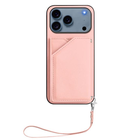 Skin Feel Four Card Slots Phone Case with Wrist Strap, For iPhone 18 Pro / 17 Pro, For iPhone 18 Pro Max / 17 Pro Max, For iPhone 17, For iPhone Air, For iPhone 16 Pro Max, For iPhone 16 Pro, For iPhone 16 Plus, For iPhone 16