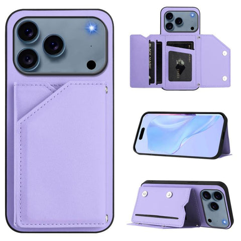 Skin Feel Four Card Slots Phone Case with Wrist Strap, For iPhone 18 Pro / 17 Pro, For iPhone 18 Pro Max / 17 Pro Max, For iPhone 17, For iPhone Air, For iPhone 16 Pro Max, For iPhone 16 Pro, For iPhone 16 Plus, For iPhone 16