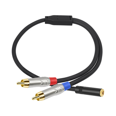 3.5mm 1/8 TRS Stereo Female to Dual RCA Male Y-type Audio Cable, 3.5mm F to 2 RCA