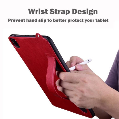 TPU Leather Back Tablet Case with Wristband, For iPad mini 8 2026, For iPad Air 13 2026 / 2025 / 2024, For iPad Air 11 2026 / 2025 / 2024, For iPad Pro 13 2025 / 2024, For iPad Pro 11 2025 / 2024, For iPad 2025 / 2022, For iPad mini 6 / mini 2024      ...