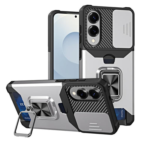 Camera Shield Card Slot PC+TPU Phone Case, For Samsung Galaxy S26+ 5G, For Samsung Galaxy S26 Ultra 5G, For Samsung Galaxy S26 5G, For Samsung Galaxy S25 Edge 5G, For Samsung Galaxy S25 5G, For Samsung Galaxy S25+ 5G