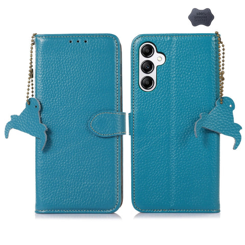 Genuine Leather Litchi Texture RFID Leather Phone Case, For Samsung Galaxy A27 5G, For Samsung Galaxy A36