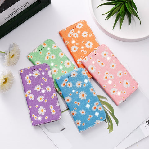 Glittering Daisy Magnetic Horizontal Flip Leather Case with Holder & Card Slots & Photo Frame, For Samsung Galaxy Note20, For Samsung Galaxy Note20 Ultra, For iPhone 12 Pro Max, For iPhone 12 / 12 Pro, For iPhone 12 mini