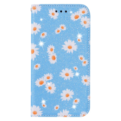 Glittering Daisy Magnetic Horizontal Flip Leather Case with Holder & Card Slots & Photo Frame, For Samsung Galaxy Note20, For Samsung Galaxy Note20 Ultra, For iPhone 12 Pro Max, For iPhone 12 / 12 Pro, For iPhone 12 mini