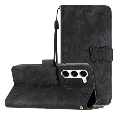 Skin-feel Embossed Butterfly Leather Phone Case, For Galaxy S27 Ultra 5G, For Galaxy S27 Pro 5G, For Galaxy S27+ 5G, For Samsung Galaxy S25 5G, For Samsung Galaxy S25+ 5G, For Samsung Galaxy S25 Ultra 5G