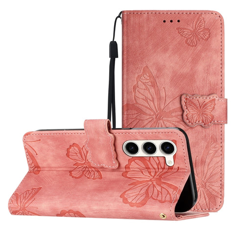 Skin-feel Embossed Butterfly Leather Phone Case, For Galaxy S27 Ultra 5G, For Galaxy S27 Pro 5G, For Galaxy S27+ 5G, For Samsung Galaxy S25 5G, For Samsung Galaxy S25+ 5G, For Samsung Galaxy S25 Ultra 5G