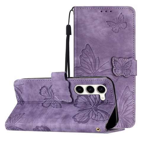 Skin-feel Embossed Butterfly Leather Phone Case, For Galaxy S27 Ultra 5G, For Galaxy S27 Pro 5G, For Galaxy S27+ 5G, For Samsung Galaxy S25 5G, For Samsung Galaxy S25+ 5G, For Samsung Galaxy S25 Ultra 5G