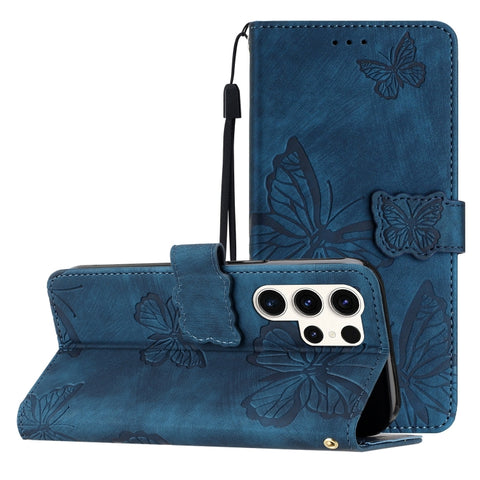 Skin-feel Embossed Butterfly Leather Phone Case, For Galaxy S27 Ultra 5G, For Galaxy S27 Pro 5G, For Galaxy S27+ 5G, For Samsung Galaxy S25 5G, For Samsung Galaxy S25+ 5G, For Samsung Galaxy S25 Ultra 5G