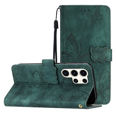 Skin-feel Embossed Butterfly Leather Phone Case, For Galaxy S27 Ultra 5G, For Galaxy S27 Pro 5G, For Galaxy S27+ 5G, For Samsung Galaxy S25 5G, For Samsung Galaxy S25+ 5G, For Samsung Galaxy S25 Ultra 5G