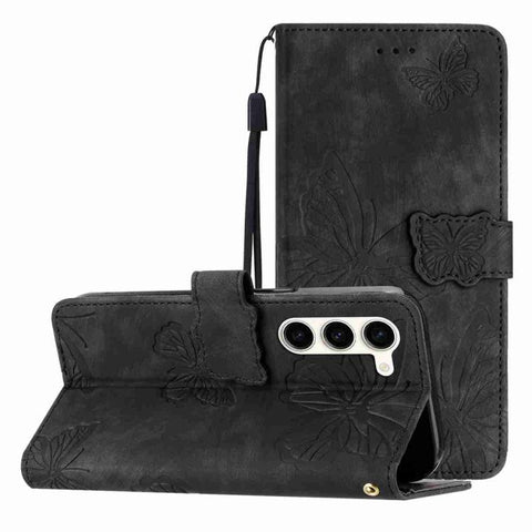 Skin-feel Embossed Butterfly Leather Phone Case, For Galaxy S27 Ultra 5G, For Galaxy S27 Pro 5G, For Galaxy S27+ 5G, For Samsung Galaxy S25 5G, For Samsung Galaxy S25+ 5G, For Samsung Galaxy S25 Ultra 5G