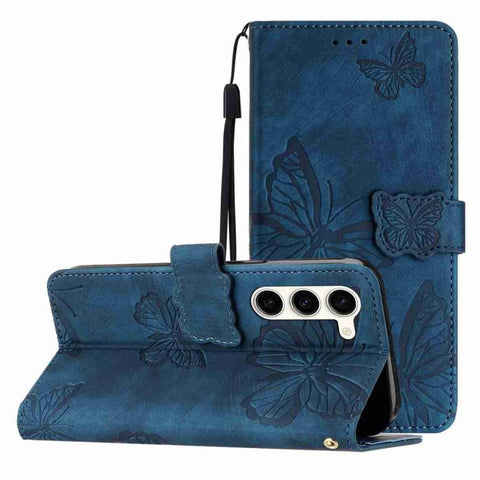 Skin-feel Embossed Butterfly Leather Phone Case, For Galaxy S27 Ultra 5G, For Galaxy S27 Pro 5G, For Galaxy S27+ 5G, For Samsung Galaxy S25 5G, For Samsung Galaxy S25+ 5G, For Samsung Galaxy S25 Ultra 5G