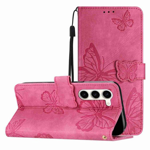 Skin-feel Embossed Butterfly Leather Phone Case, For Galaxy S27 Ultra 5G, For Galaxy S27 Pro 5G, For Galaxy S27+ 5G, For Samsung Galaxy S25 5G, For Samsung Galaxy S25+ 5G, For Samsung Galaxy S25 Ultra 5G