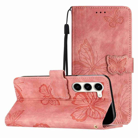 Skin-feel Embossed Butterfly Leather Phone Case, For Galaxy S27 Ultra 5G, For Galaxy S27 Pro 5G, For Galaxy S27+ 5G, For Samsung Galaxy S25 5G, For Samsung Galaxy S25+ 5G, For Samsung Galaxy S25 Ultra 5G