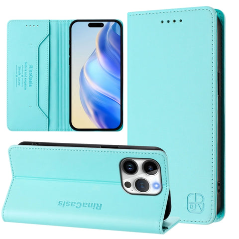 RC01 Dual-Folded Magnetic Suction RFID Leather Phone Case, For iPhone 18 Pro / 17 Pro, For iPhone 18 Pro Max / 17 Pro Max, For iPhone 17e / 16e, For iPhone 17, For iPhone Air, For iPhone 16 Pro Max