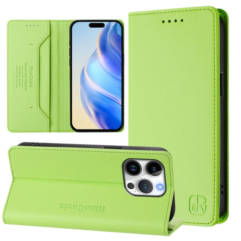 RC01 Dual-Folded Magnetic Suction RFID Leather Phone Case, For iPhone 18 Pro / 17 Pro, For iPhone 18 Pro Max / 17 Pro Max, For iPhone 17e / 16e, For iPhone 17, For iPhone Air, For iPhone 16 Pro Max