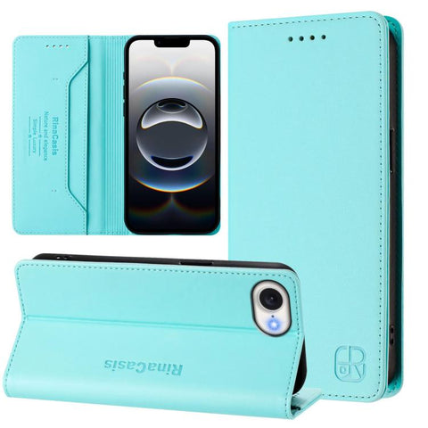 RC01 Dual-Folded Magnetic Suction RFID Leather Phone Case, For iPhone 18 Pro / 17 Pro, For iPhone 18 Pro Max / 17 Pro Max, For iPhone 17e / 16e, For iPhone 17, For iPhone Air, For iPhone 16 Pro Max