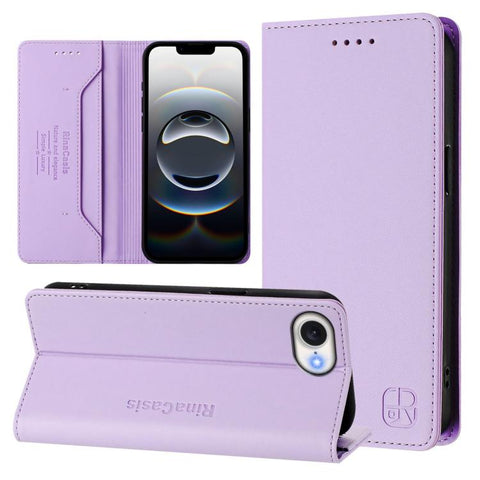 RC01 Dual-Folded Magnetic Suction RFID Leather Phone Case, For iPhone 18 Pro / 17 Pro, For iPhone 18 Pro Max / 17 Pro Max, For iPhone 17e / 16e, For iPhone 17, For iPhone Air, For iPhone 16 Pro Max