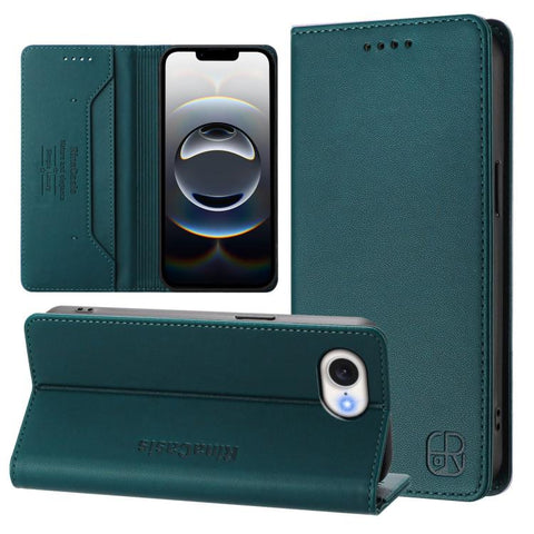RC01 Dual-Folded Magnetic Suction RFID Leather Phone Case, For iPhone 18 Pro / 17 Pro, For iPhone 18 Pro Max / 17 Pro Max, For iPhone 17e / 16e, For iPhone 17, For iPhone Air, For iPhone 16 Pro Max