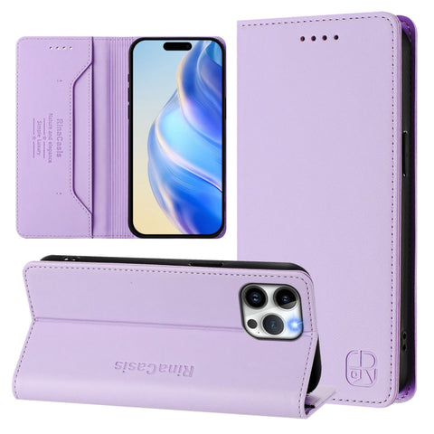 RC01 Dual-Folded Magnetic Suction RFID Leather Phone Case, For iPhone 13 Pro Max, For iPhone 13 Pro, For iPhone 13 mini, For iPhone 12 / 12 Pro, For iPhone 12 Pro Max, For iPhone 12 mini