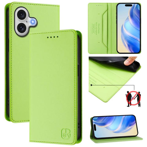 RC01 Dual-Folded Magnetic Suction RFID Leather Phone Case, For iPhone 18 Pro / 17 Pro, For iPhone 18 Pro Max / 17 Pro Max, For iPhone 17e / 16e, For iPhone 17, For iPhone Air, For iPhone 16 Pro Max