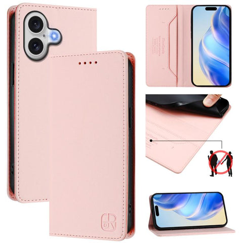 RC01 Dual-Folded Magnetic Suction RFID Leather Phone Case, For iPhone 18 Pro / 17 Pro, For iPhone 18 Pro Max / 17 Pro Max, For iPhone 17e / 16e, For iPhone 17, For iPhone Air, For iPhone 16 Pro Max