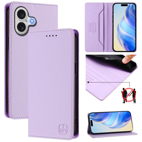 RC01 Dual-Folded Magnetic Suction RFID Leather Phone Case, For iPhone 18 Pro / 17 Pro, For iPhone 18 Pro Max / 17 Pro Max, For iPhone 17e / 16e, For iPhone 17, For iPhone Air, For iPhone 16 Pro Max