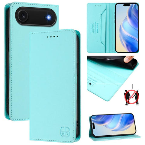 RC01 Dual-Folded Magnetic Suction RFID Leather Phone Case, For iPhone 18 Pro / 17 Pro, For iPhone 18 Pro Max / 17 Pro Max, For iPhone 17e / 16e, For iPhone 17, For iPhone Air, For iPhone 16 Pro Max
