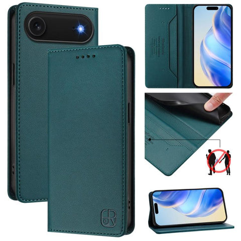 RC01 Dual-Folded Magnetic Suction RFID Leather Phone Case, For iPhone 18 Pro / 17 Pro, For iPhone 18 Pro Max / 17 Pro Max, For iPhone 17e / 16e, For iPhone 17, For iPhone Air, For iPhone 16 Pro Max