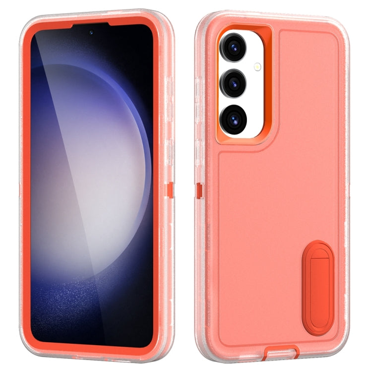 Rugged PC Hybrid Silicone Phone Case with Holder, For Samsung Galaxy S24 / S25 5G, For Samsung Galaxy S24+ / S25+ 5G, For Samsung Galaxy S25 Ultra 5G