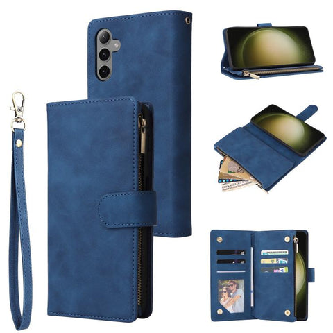 Multifunctional Frosted Zipper Wallet Leather Phone Case, For Galaxy S24 FE 5G, For Galaxy S23 FE 5G, For Galaxy S22+ 5G