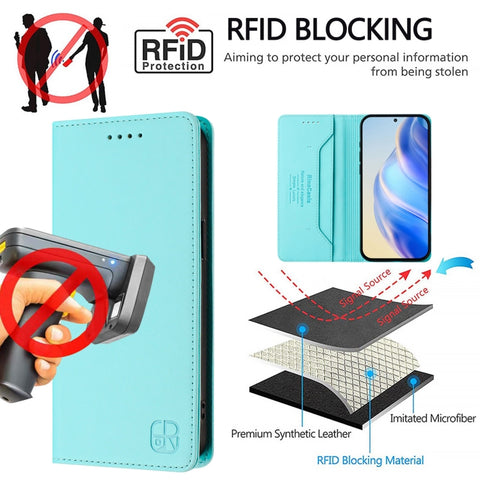 RC01 Dual-Folded Magnetic Suction RFID Leather Phone Case, For Samsung Galaxy Note10, For Samsung Galaxy Note10+