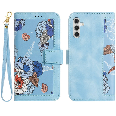 Floral Pattern Leather Phone Case with Lanyard, For Samsung Galaxy S24 5G, For Samsung Galaxy S23 FE 5G, For Samsung Galaxy S23 Ultra 5G, For Samsung Galaxy S23+ 5G, For Samsung Galaxy S23 5G, For Samsung Galaxy S20 FE, For Samsung Galaxy S22 Ultra 5G ...