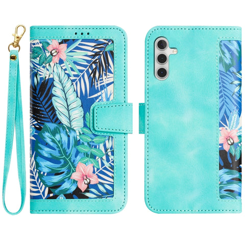 Floral Pattern Leather Phone Case with Lanyard, For Samsung Galaxy S24 5G, For Samsung Galaxy S23 FE 5G, For Samsung Galaxy S23 Ultra 5G, For Samsung Galaxy S23+ 5G, For Samsung Galaxy S23 5G, For Samsung Galaxy S20 FE, For Samsung Galaxy S22 Ultra 5G ...
