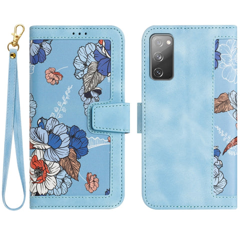 Floral Pattern Leather Phone Case with Lanyard, For Samsung Galaxy S24 5G, For Samsung Galaxy S23 FE 5G, For Samsung Galaxy S23 Ultra 5G, For Samsung Galaxy S23+ 5G, For Samsung Galaxy S23 5G, For Samsung Galaxy S20 FE, For Samsung Galaxy S22 Ultra 5G ...