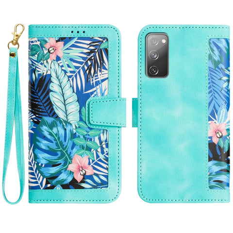 Floral Pattern Leather Phone Case with Lanyard, For Samsung Galaxy S24 5G, For Samsung Galaxy S23 FE 5G, For Samsung Galaxy S23 Ultra 5G, For Samsung Galaxy S23+ 5G, For Samsung Galaxy S23 5G, For Samsung Galaxy S20 FE, For Samsung Galaxy S22 Ultra 5G ...