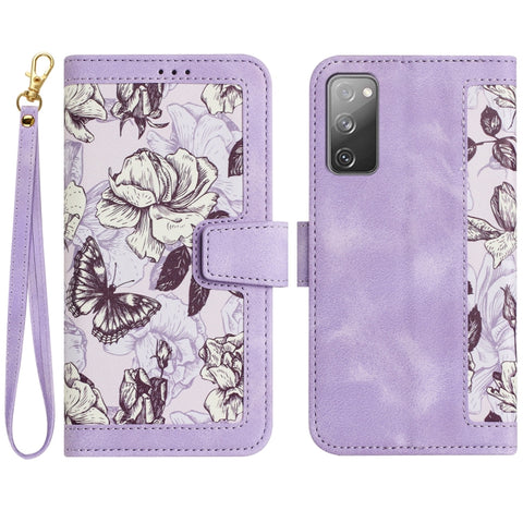 Floral Pattern Leather Phone Case with Lanyard, For Samsung Galaxy S24 5G, For Samsung Galaxy S23 FE 5G, For Samsung Galaxy S23 Ultra 5G, For Samsung Galaxy S23+ 5G, For Samsung Galaxy S23 5G, For Samsung Galaxy S20 FE, For Samsung Galaxy S22 Ultra 5G ...