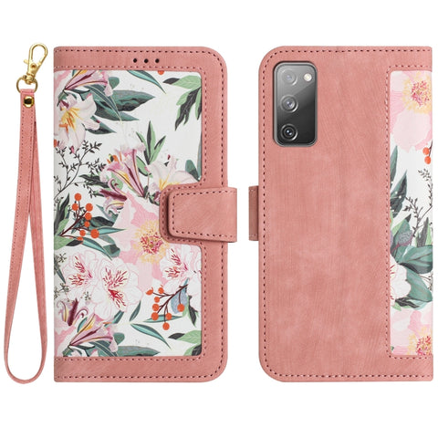 Floral Pattern Leather Phone Case with Lanyard, For Samsung Galaxy S24 5G, For Samsung Galaxy S23 FE 5G, For Samsung Galaxy S23 Ultra 5G, For Samsung Galaxy S23+ 5G, For Samsung Galaxy S23 5G, For Samsung Galaxy S20 FE, For Samsung Galaxy S22 Ultra 5G ...