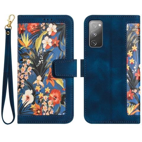 Floral Pattern Leather Phone Case with Lanyard, For Samsung Galaxy S24 5G, For Samsung Galaxy S23 FE 5G, For Samsung Galaxy S23 Ultra 5G, For Samsung Galaxy S23+ 5G, For Samsung Galaxy S23 5G, For Samsung Galaxy S20 FE, For Samsung Galaxy S22 Ultra 5G ...