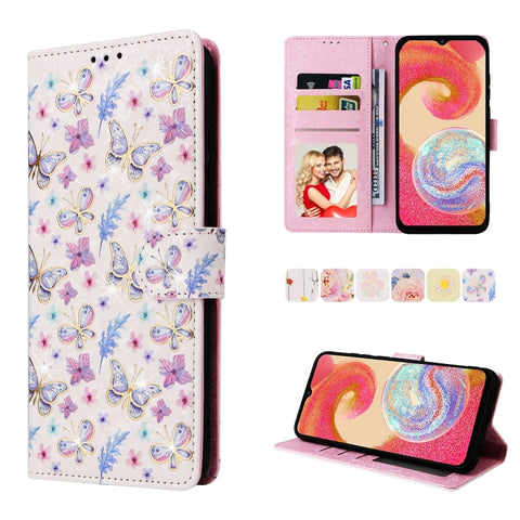 Bronzing Painting RFID Leather Phone Case, For Galaxy A04e
