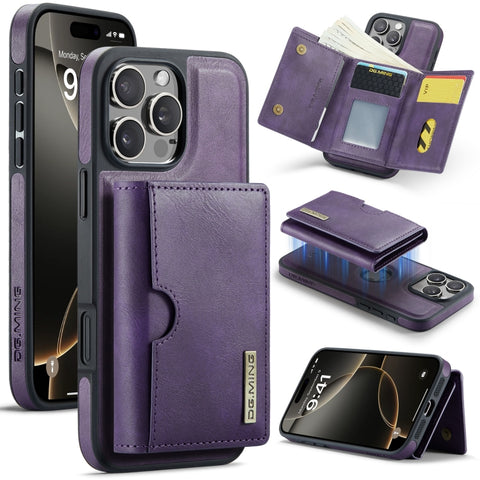 DG.MING M6 Series RFID Tri-fold Card Bag Removable Leather Phone Case, For iPhone 18 Pro / 17 Pro, For iPhone 18 Pro Max / 17 Pro Max, For iPhone 17e / 16e, For iPhone 17, For iPhone Air, For iPhone 16 Pro Max, For iPhone 16 Pro, For iPhone 16 Plus    ...