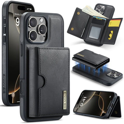 DG.MING M6 Series RFID Tri-fold Card Bag Removable Leather Phone Case, For iPhone 18 Pro / 17 Pro, For iPhone 18 Pro Max / 17 Pro Max, For iPhone 17e / 16e, For iPhone 17, For iPhone Air, For iPhone 16 Pro Max, For iPhone 16 Pro, For iPhone 16 Plus    ...