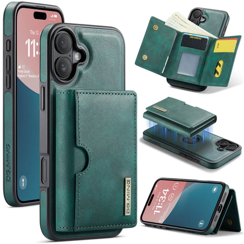 DG.MING M6 Series RFID Tri-fold Card Bag Removable Leather Phone Case, For iPhone 18 Pro / 17 Pro, For iPhone 18 Pro Max / 17 Pro Max, For iPhone 17e / 16e, For iPhone 17, For iPhone Air, For iPhone 16 Pro Max, For iPhone 16 Pro, For iPhone 16 Plus    ...