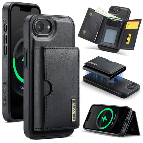 DG.MING M6 Series RFID Tri-fold Card Bag Removable Leather Phone Case, For iPhone 18 Pro / 17 Pro, For iPhone 18 Pro Max / 17 Pro Max, For iPhone 17e / 16e, For iPhone 17, For iPhone Air, For iPhone 16 Pro Max, For iPhone 16 Pro, For iPhone 16 Plus    ...